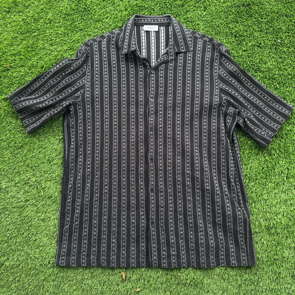 SOLD - Off-White Arrow Striped Button Down
